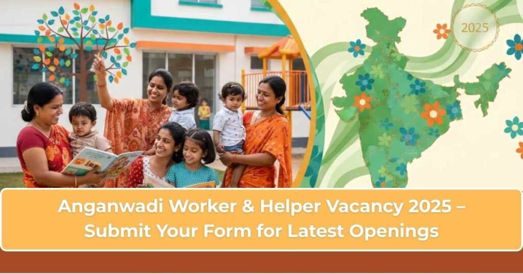 Anganwadi Worker & Helper Vacancy 2025 – Submit Your Form for Latest Openings Anganwadi Worker and Helper Recruitment 2025 announcement with women applying for district-wise vacancies.