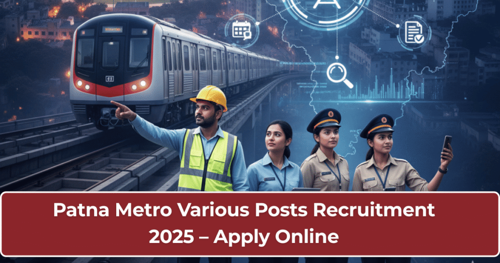 Patna Metro Various Posts Recruitment 2025 – Apply Online Patna Metro Various Posts Recruitment 2025 guide explaining eligibility, salary, job roles, application steps, and online form details.