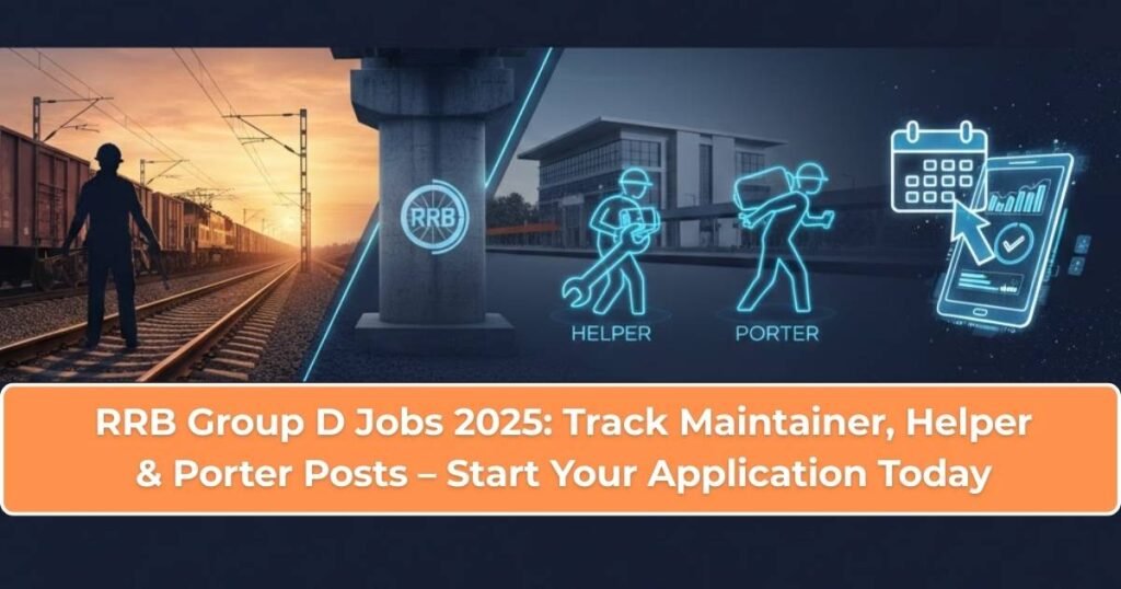 RRB Group D Jobs 2025: Track Maintainer, Helper & Porter Posts – Start Your Application Today RRB Group D Recruitment 2025 details covering Track Maintainer, Helper and Porter vacancies, eligibility, salary, exam pattern and online application information.