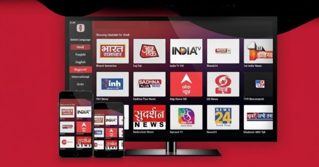 Live Hindi TV channels app streaming popular news, movies, serials, sports and entertainment on mobile for unlimited on-the-go viewing.